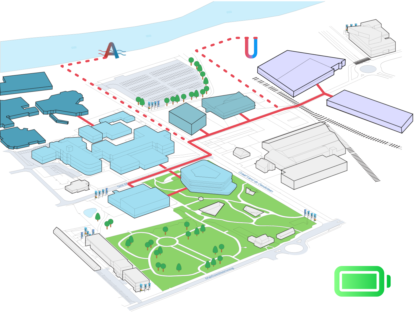 Warmtenet uitbreiding grondplan